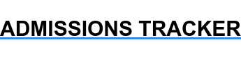 ADMISSIONS TRACKER